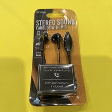 Vibe Stereo Sounds Earbuds with Mic Black Brand New Sealed In Case Ships Free