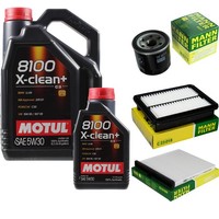 MANN-FILTER Inspektionspaket 6L Motul 8100 X-Clean+ 5W-30 FüR Mazda 3 1.5