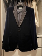 Saint Laurent Men  s Velvet Tuxedo Jacket Navy Size 52