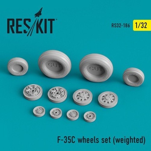 Reskit RS32-0186 1/32 F-35C Lightning II Wheels Set (Weighted)