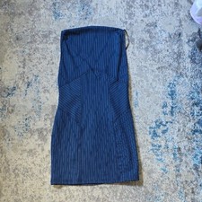 Urban Outfitters Medium Navy Striped High-Neck Sleeveless Mini Dress Open Back