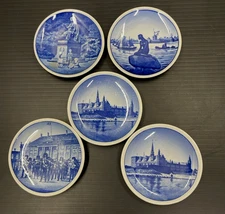 Five  Danish Decorative Souvenir Mini Wall Plates .Royal Copenhagen?