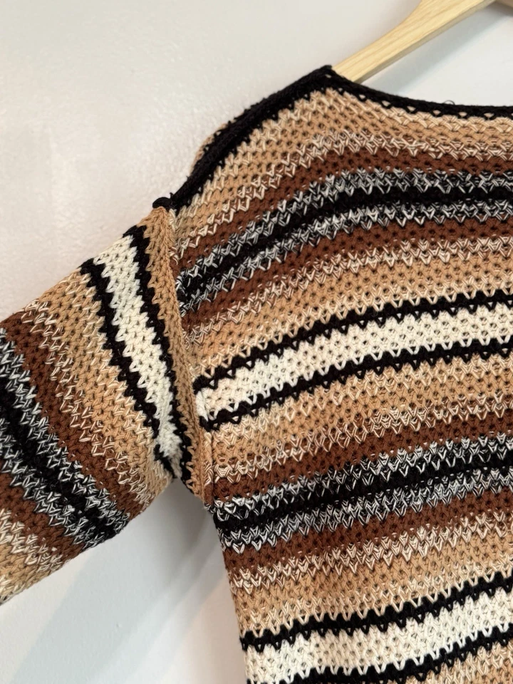 Vintage The Limited Women’s Small Brown Stripe Sweater Cabin Winter Layering - Image 3 of 4