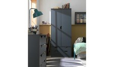 Pagnell 2 Door 2 Drawer Wardrobe Grey Bedroom Furniture Tall