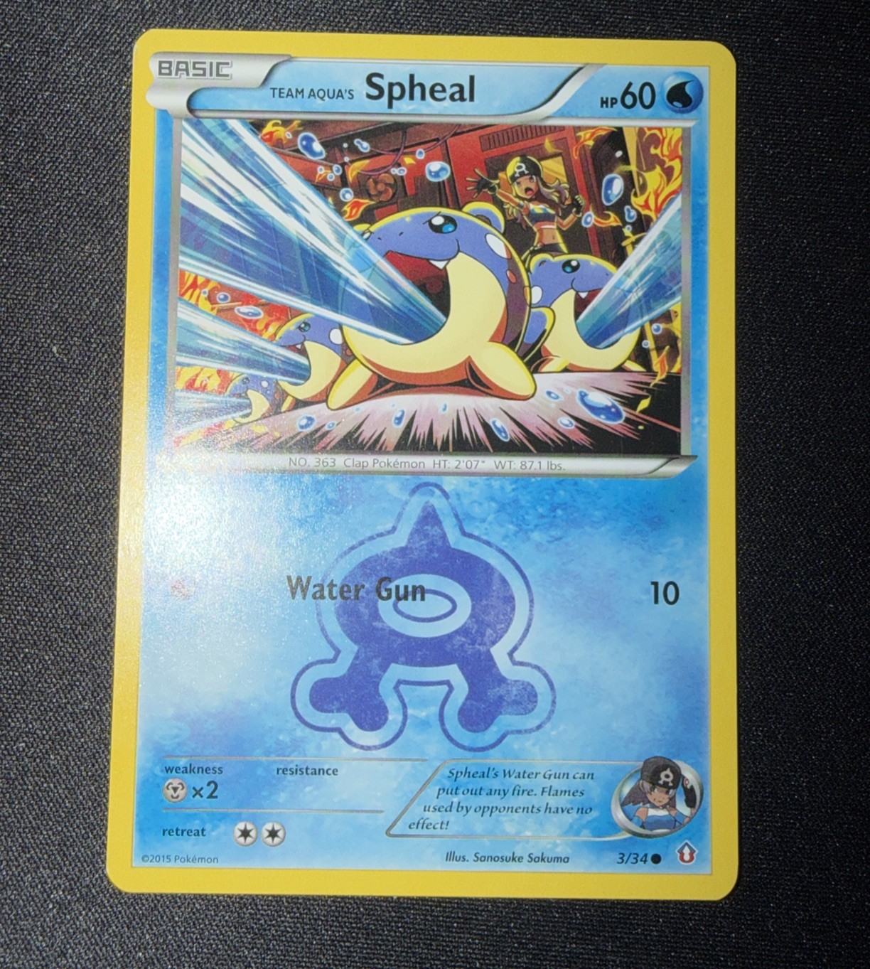 Team Aqua's Spheal 3/34 Double Crisis Regular LP