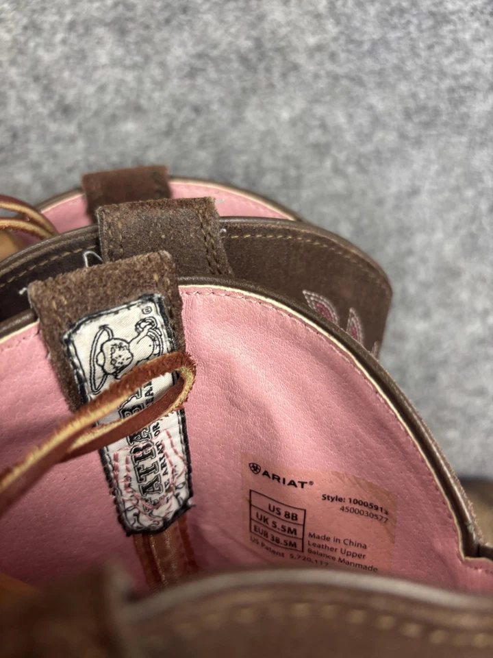 Ariat Fatbaby Botas Western Mujer Talla 8 Marrón Rosa Cuero Vaquera 10009513 Foto 4 de 4