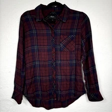 Rails Red Blue Plaid Button Down Shirt Womens XS Casual Fall Flannel Preppy