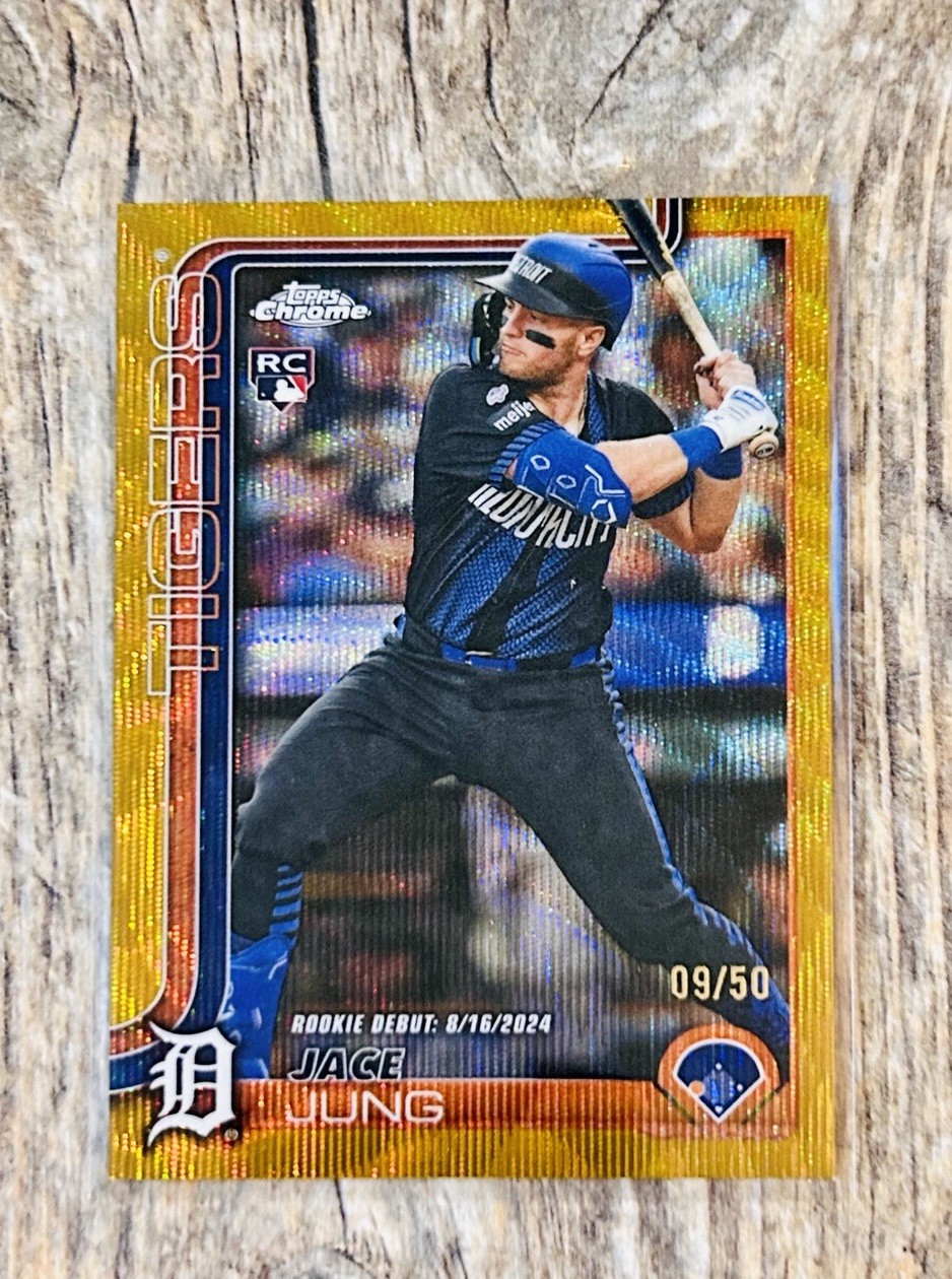 2025 Topps Chrome Update Rookie Gold Wave #USC121 RC Jace Jung 09/50 Tigers