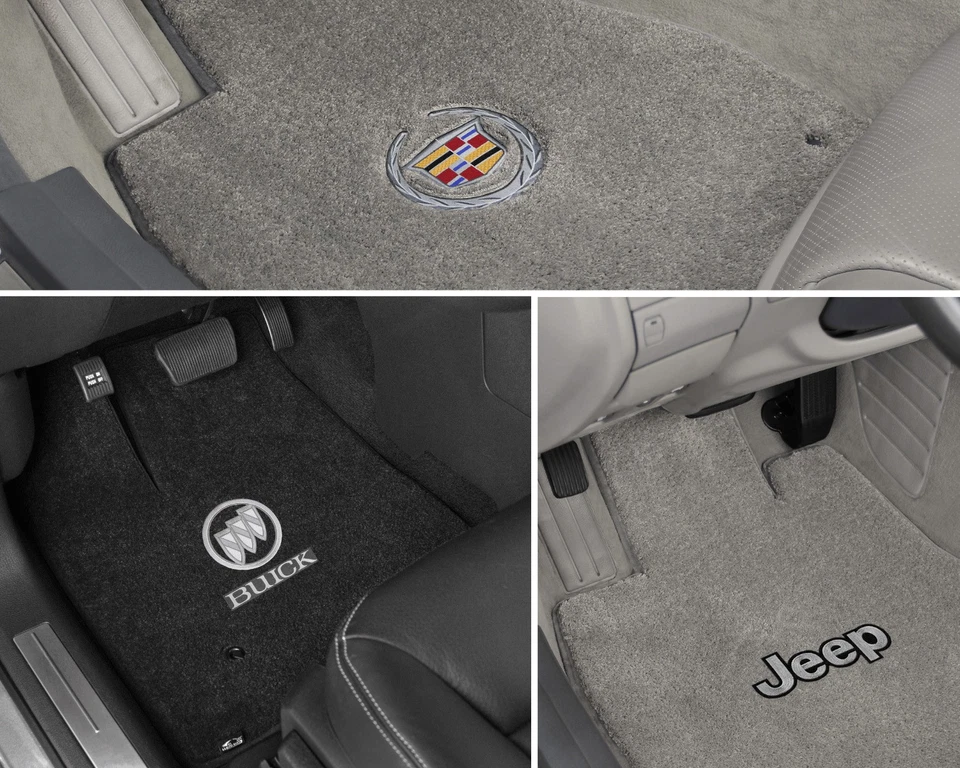 Juego de alfombrillas de lujo personalizadas para Chevrolet Corvette '10-12 con logotipo (3 piezas) #GVA Foto 2 de 4