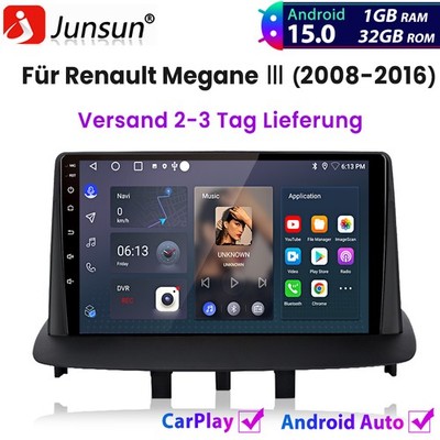 Für Renault Megane   2008-2016 Android 15 Autoradio Carplay GPS Navi BT SWC DAB+