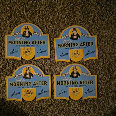 Morning After Drink Cardstock Display Bottle Toppper Sign Lot Of 4
