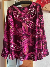 VIA APPIA DUE Tunika Bluse Schlupfbluse Langarm V-Ausschnitt pink bunt Gr 44 NEU