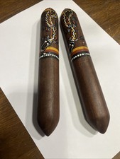 Authentic Aboriginal Percussion Sticks From Cairns North Australia Hand Painted