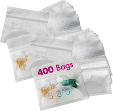 Pill Pouch Bags - Pack of 400 3" X 2.75" - Bpa-Free, Poly Bag Disposable Zippe