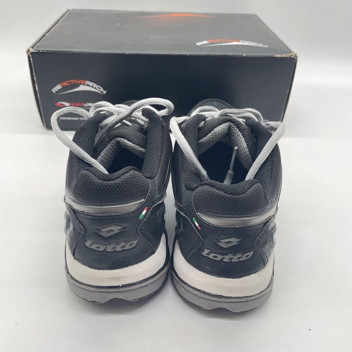 Lotto Raptor Ultra IV Tennis Shoes Men’s Size 9 Black NIB Extra Laces Raptor Hyperpulse 100 SPD All Court Shoe Men-Black,White  main image 2
