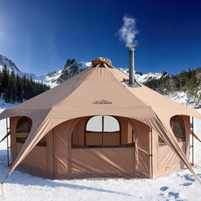 16.5Ft Canvas Bell Tent, Large Yurt Tent with Stove Jack for Camping  Glamping,
