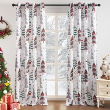 96 Inch White Christmas Curtains 2 Panels for Bedroom and Living Room,Privacy...