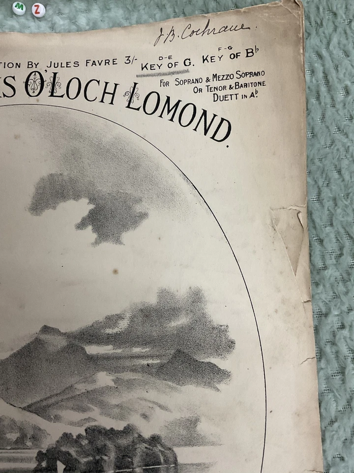 Partituras antiguas, raras, Bonnie Banks O’ Loch Lomond, canción escocesa Foto 2 de 4