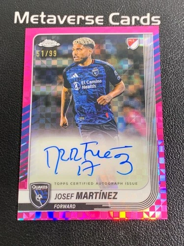 2025 Topps Chrome MLS Soccer Pink X-Fractor Josef Martinez #CA-MT