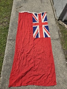 Vintage Red Ensign Flag Duster Nautical Union Jack UK Antique British