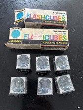Sylvania Blue Dot Unused 6 Flash Cubes 24 Flashes In 2 Original Boxes
