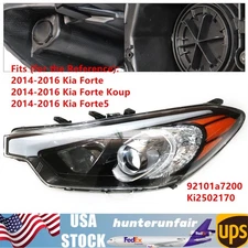 Fit For 2014-2016 KIA Forte Forte5 Headlight Halogen Driver Left Side Front Lamp