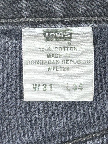 Y2K Levi’s 501 Jeans Uomo Taglia 31x34 Bottone Fly Nero Denim - Foto 7 di 15
