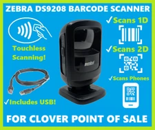✅Zebra DS9208 Hands-Free 2D/1D/QR Barcode Reader w/ USB Cable FOR CLOVER POS!🔥⭐
