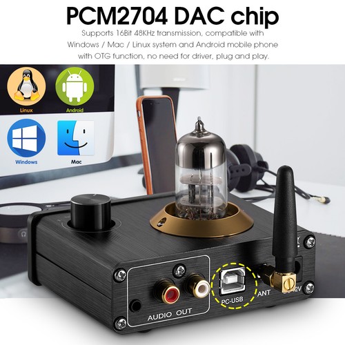 Mini Bluetooth 5.0 Tube Headphone Amplifier USB DAC Stereo Audio Preamp APTX-LL - Picture 6 of 9