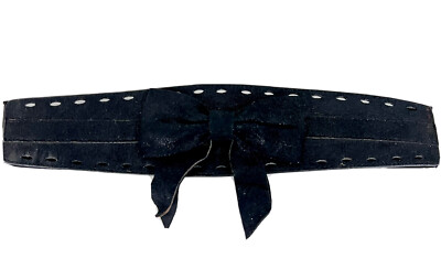 Bebe Black Large Bow Wide Sparkle Stretch Belt Size M/L Goth Whimsy Cocktail