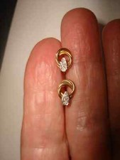 Tiny Stud Women's Earring 0.30Ct Round Cut Lab Created 14K Yellow Gold Plated