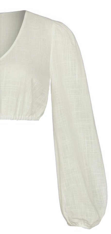 Alpenfee Dirndlbluse Fenja, große Größen Gr. 60 Damen langarm V-Ausschnitt creme - Bild 4 von 4