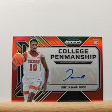 2023-24 Prizm Draft Sir'Jabari Rice College Penmanship RED Prizm 093/199 AUTO RC