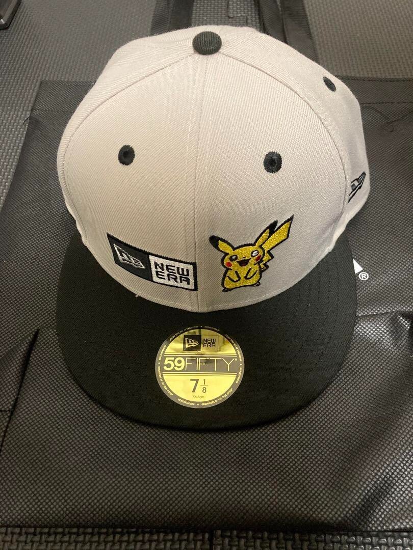 NEW ERA 59FIFTY Pokemon Pikachu Box Log Fitted Cap Black size 7 1