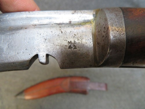 WWII INDIAN ARMY GURKA KUKRI KNIFE-MARKED “M.F. 41”-W/ SCABBARD-1941-SCARCE - Picture 8 of 9