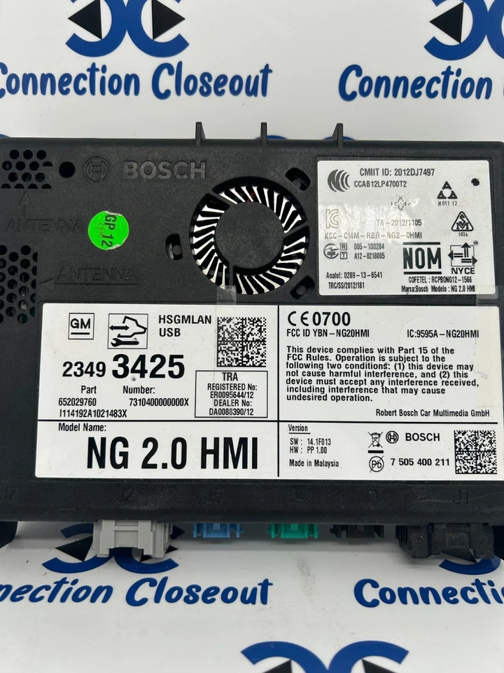 2015 2016 Chevrolet GMC Sierra Buick Envision HMI 2.0 MODULE (23493425) - Image 2 of 4