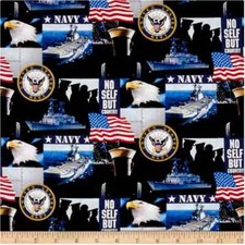 Navy United States Cotton Fabric