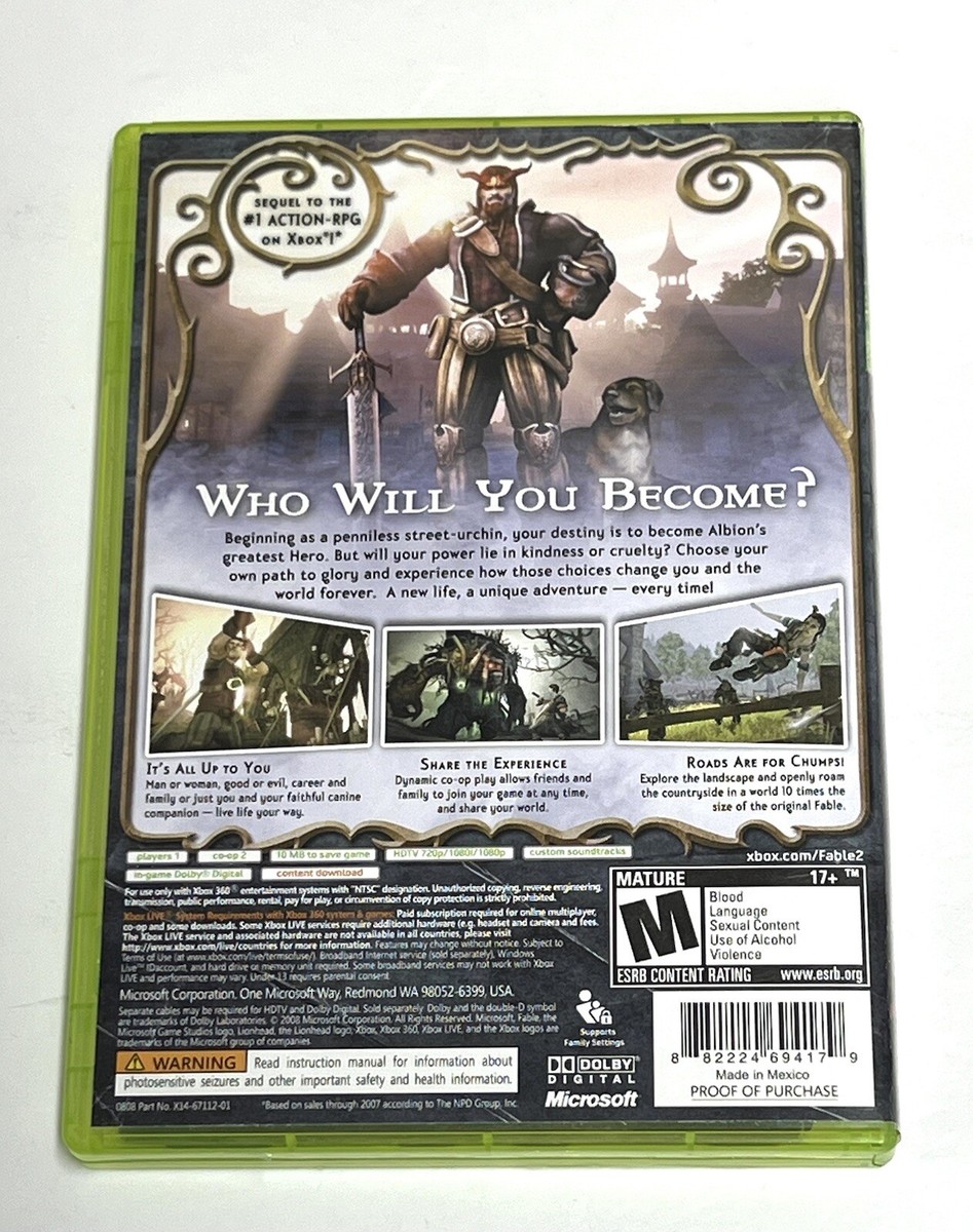 Fable and Fable II 2 (Microsoft Xbox and Xbox 360) Bundle Lot