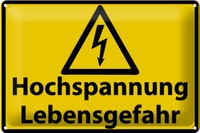 Blechschild Warnschild 30X20Cm Hochspannung Lebensgefahr