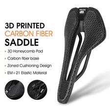 WEST BIKING Carbon Fiber 3D Printed Saddle Road Bike Bicycle Hollow Cushion 185g