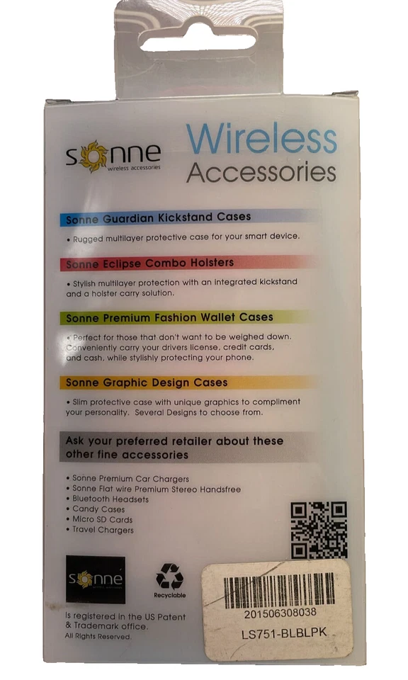 Sonne Premium Custodia Per LG Volt 2 - Blu/Rosa - Immagine 3 di 4