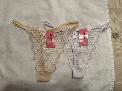 Aoglun 2 Pieces Women T-Strings Thong Panties Size M