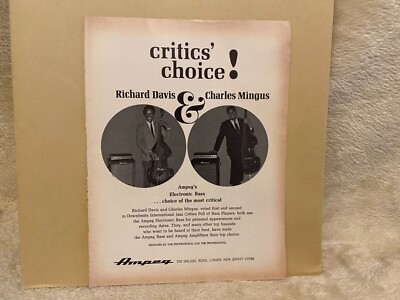 JBFA6 WERBUNG 11X8 AMPEG ELEKTRONISCHER BASS - RICHARD DAVIS - CHARLIE MINGUS