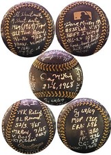 Denny Mclain signed OML Black Baseball 1968 31-6/WS/MVP/Cy/AS/Mickey Mantle-JSA