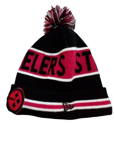 Pittsburgh Steelers NFL New Era Beanie Strickmütze Mütze Magenta Schwarz Weiß Bommel - Bild 6 von 11
