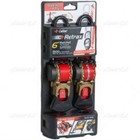 Caliber Retrax Ratchet Tie Down Straps - 2 Pack Self-Retracting 6-Foot Straps For ATV And Motorcycle