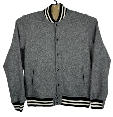 Ralph Lauren Denim & Supply Varsity Jacke Herren Large Grau Druckknopf Vintag...