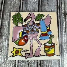 Vintage Earthtones Tile “Flamingo” 1999 Items # 6179A Made In USA Beach Rare