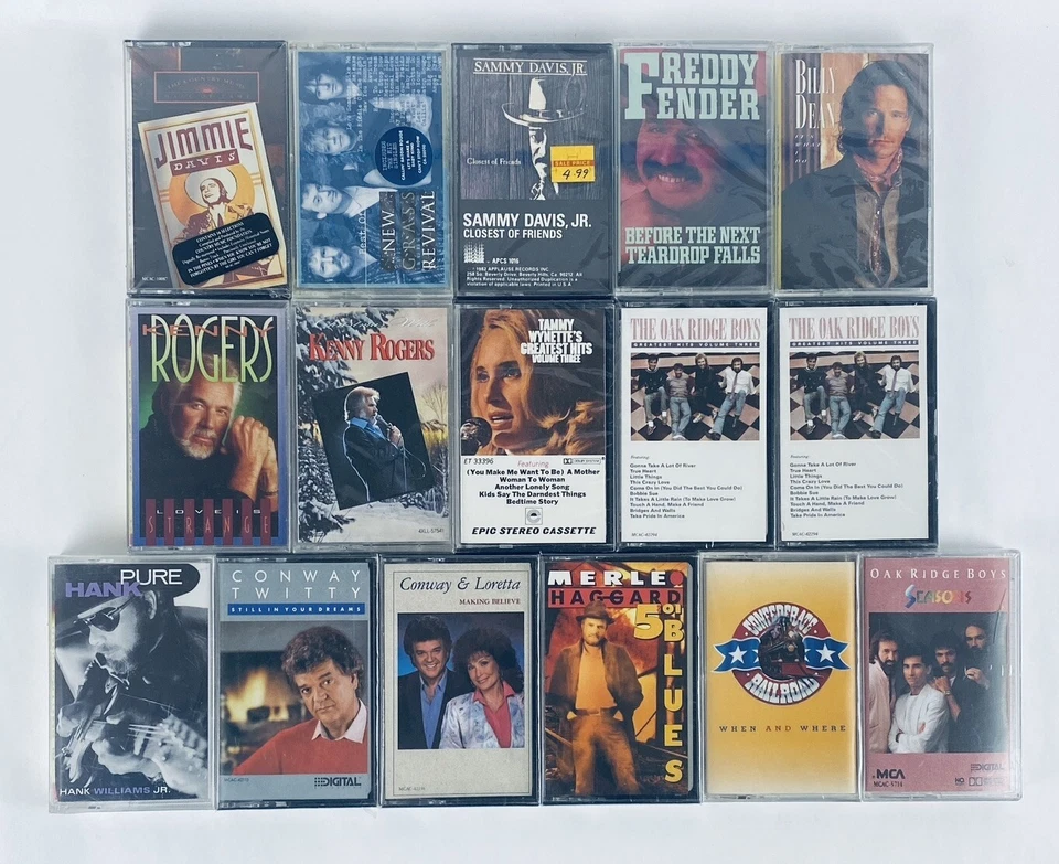 16x Country Tape Lot ALL SEALED Oak Ridge Boys Merle Haggard Twitty Outlaw OOP - Image 2 of 4