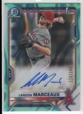 2021 Chrome Draft 1st Edition Aqua Lava Refractors Landon Marceaux Auto /199